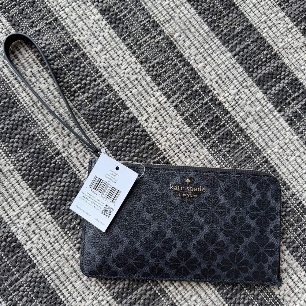 Kate Spade Floral Black Wristlet